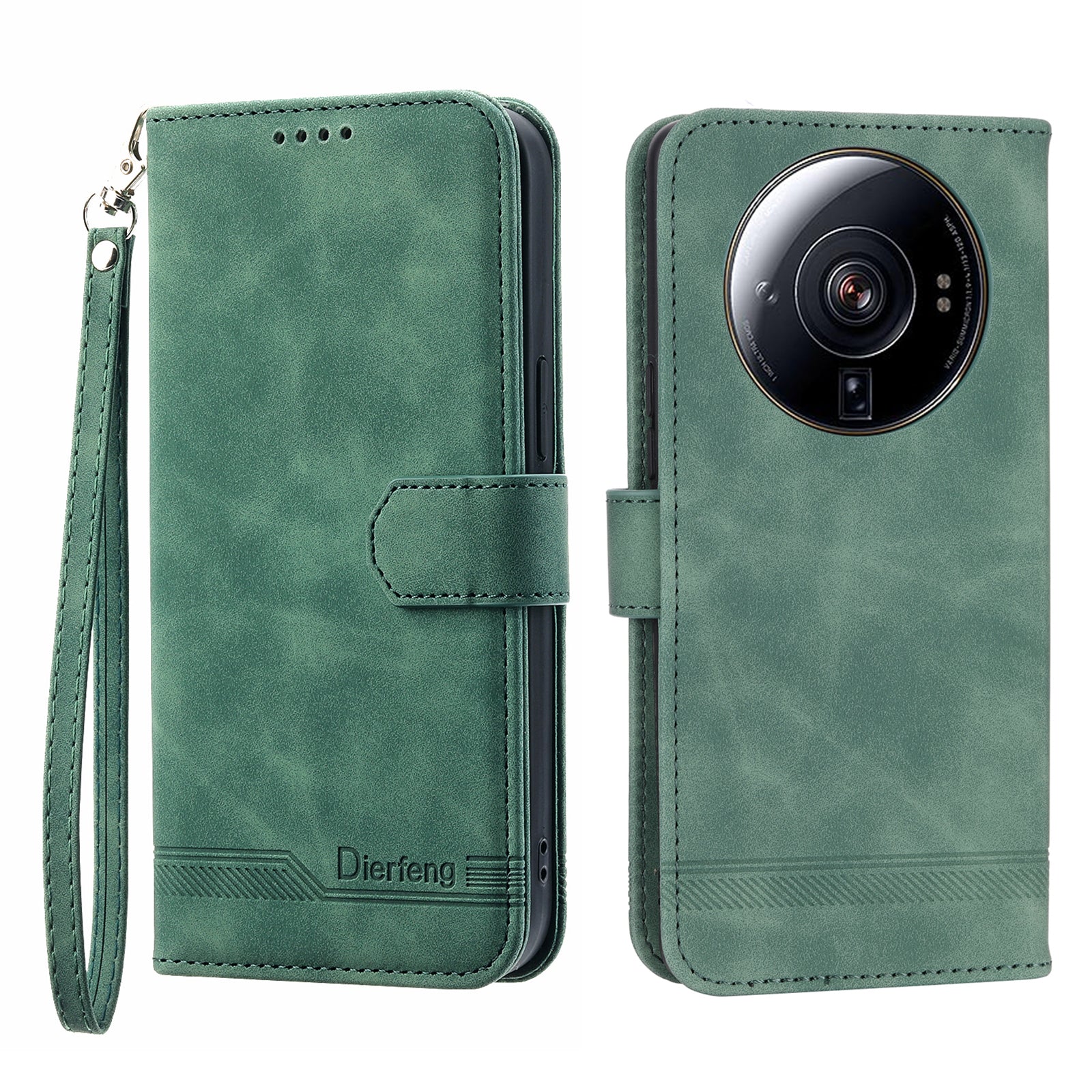 DIERFENG DF-03 Phone Case for Xiaomi 12S Ultra 5G Wallet Stand PU Leather Shockproof Line Imprinted Cover DIERFENG DF-03 Phone Case for Xiaomi 12S Ultra 5G Wallet Stand PU Leather Shockproof Line Imprinted Cover